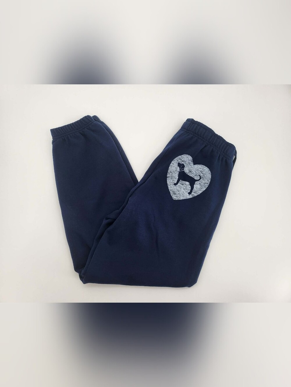 PINK Victoria's Secret Navy Sweatpants with Heart Dog Graphic